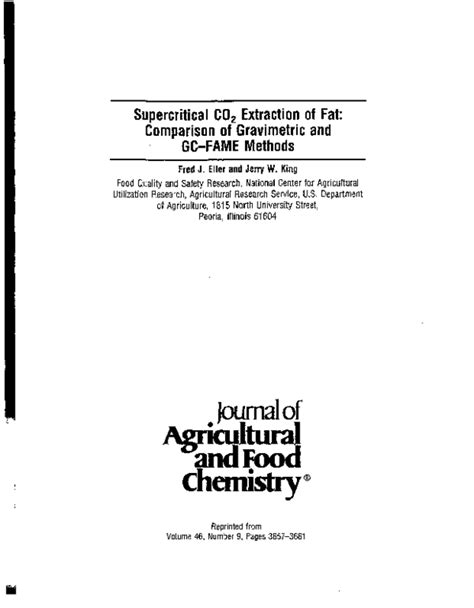 Supercritical CO2 Extraction of Fat: Comparison of Gravimetric 